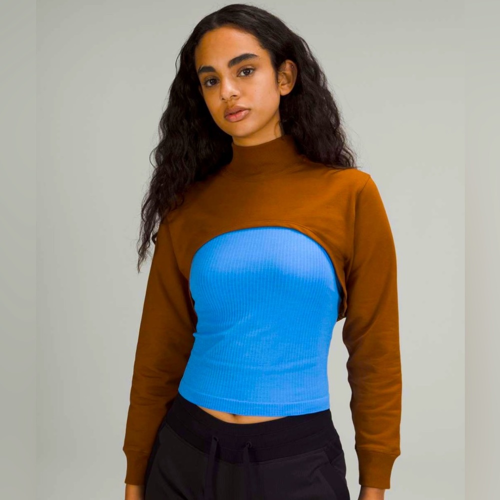 New Lululemon LA Reversible Mock Neck size 10 in Copper Brown NWT - Picture 1 of 10
